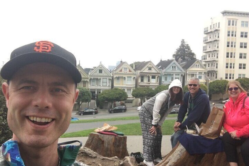 Me, stopping for lunch with guests at Alamo Square.