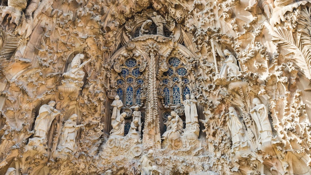 Close of up intricate detail in church architecture.