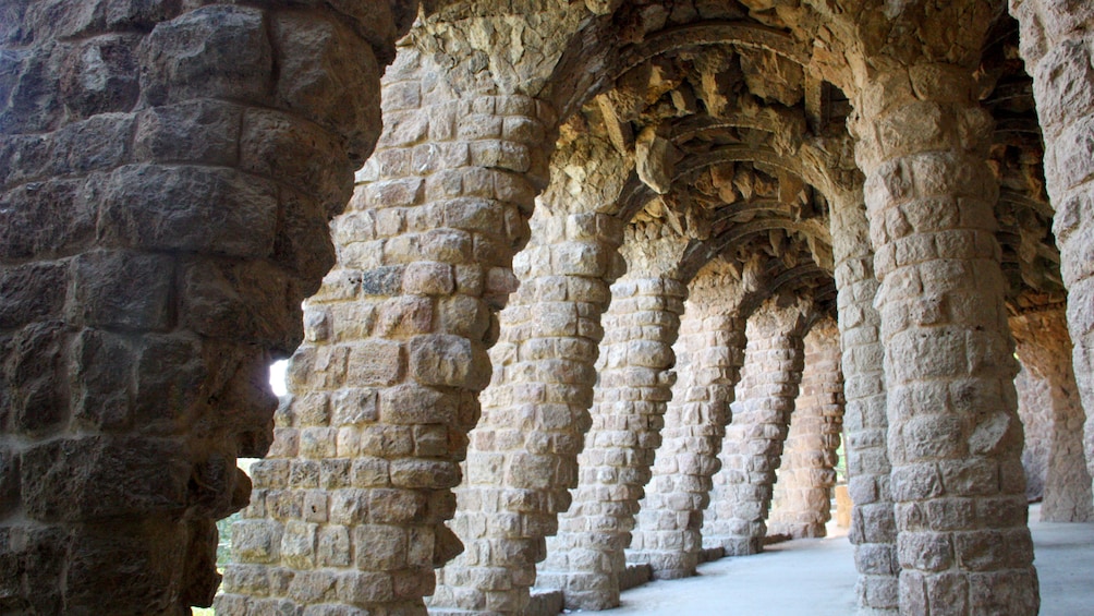 Columns at Park Guell in Barcelona