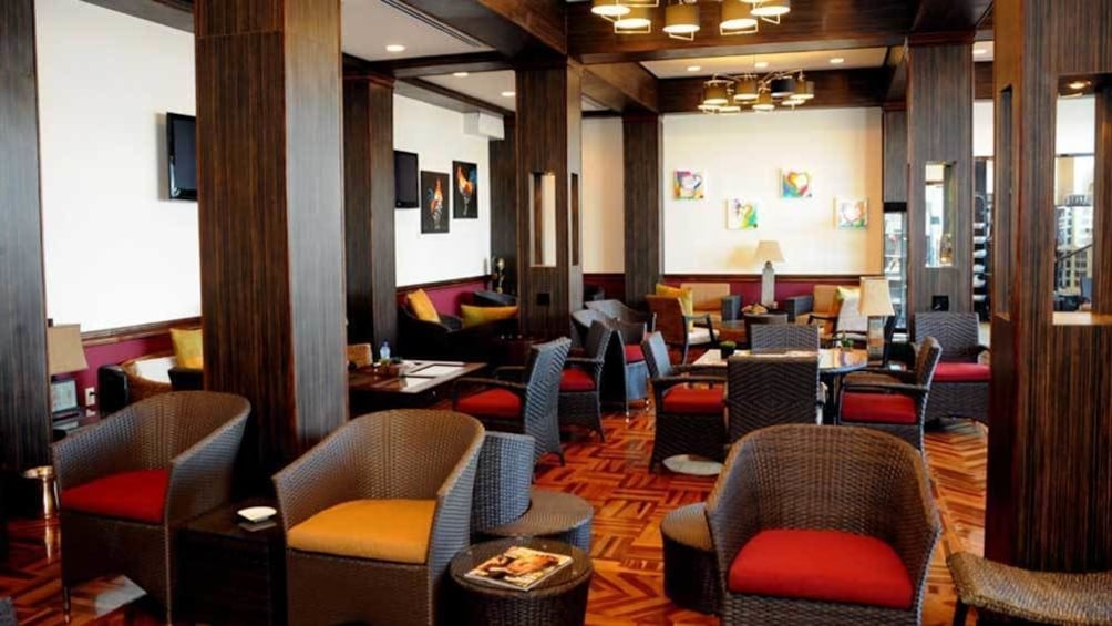 spacious airport lounge in Nassau