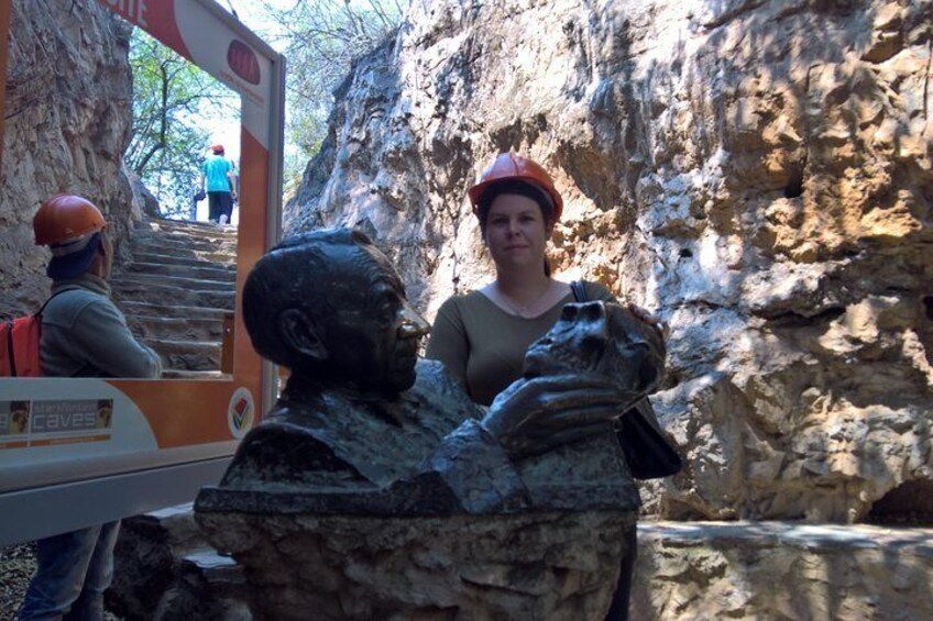 Bust of Robert Broom who made the original discoveries.