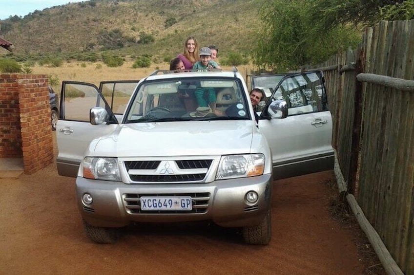 All the family in one of our SUV's