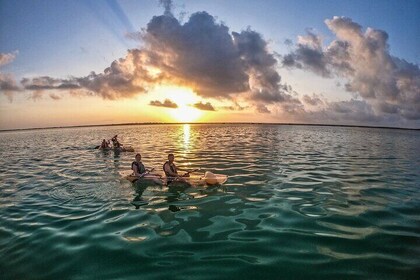 Bacalar Sunrise in Transparent Kayak