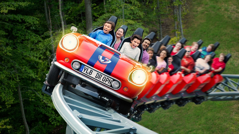 Car themed kids rollercoaster ride at Busch Gardens Williamsburg