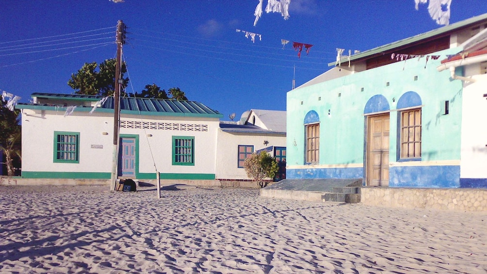 Colorful buildings in Los Roques archipelago.