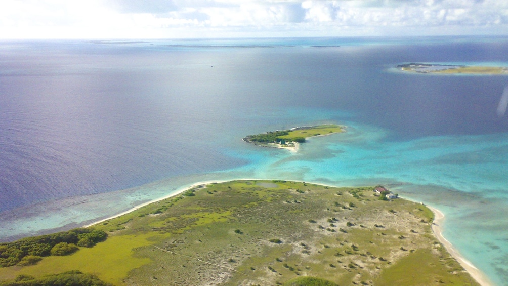 Aerial view of Los Roques archipelago.