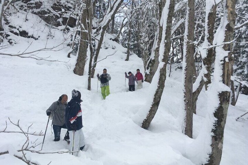 圧倒的な雪の中を歩く