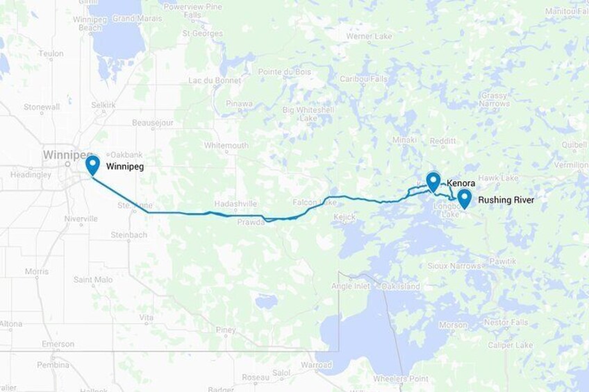 Smartphone Driving Tour between Kenora and Winnipeg