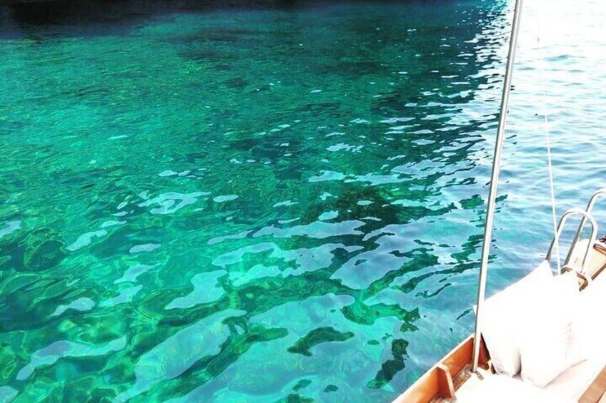 Baths in crystal clear water