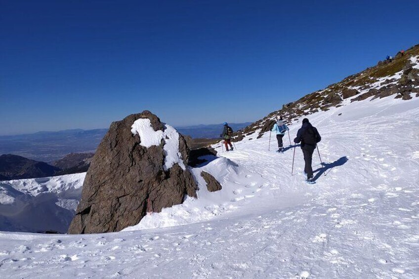 Hiking Snowshoeing in the Sierra Nevada Park, Granada