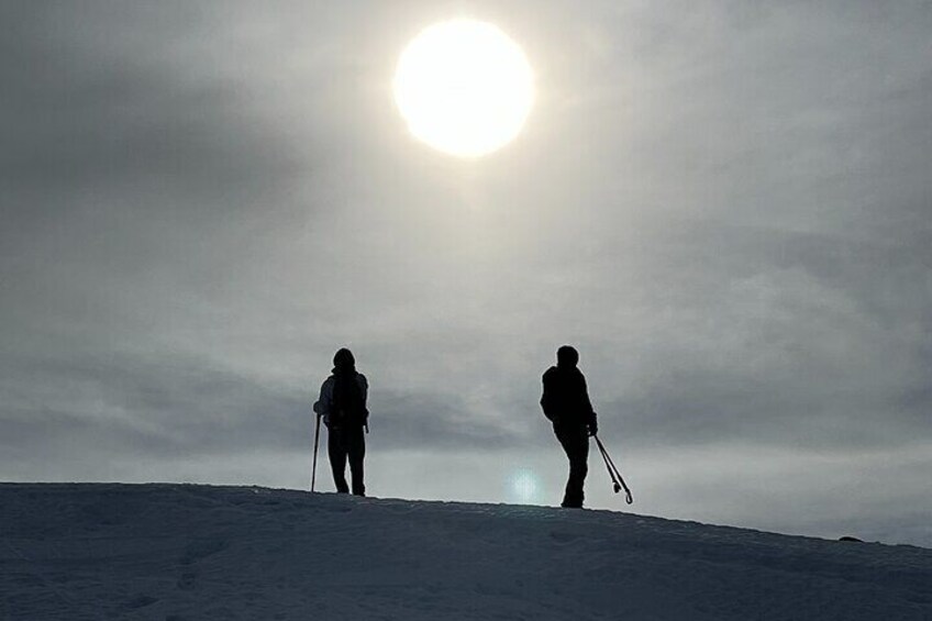 Hiking Snowshoeing in the Sierra Nevada Park, Granada