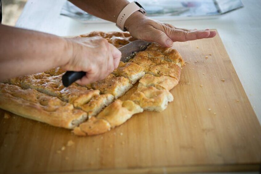 Cooking lesson on the terrace of the Chianti farm with lunch