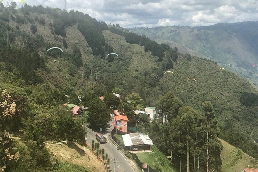 Paragliding over Medellin