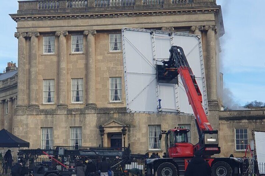 Filming Season 3 outside The Featherington abode