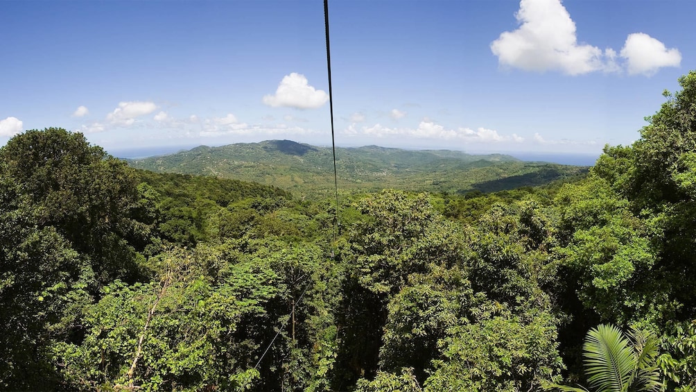 Scenic view from an aerial tram in St. Lucia 