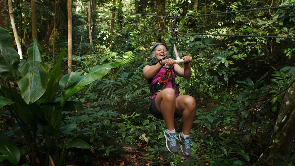 person on zipline