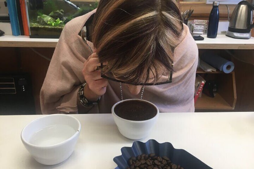 'Cupping' and tastings at Ripe Coffee Roasters.