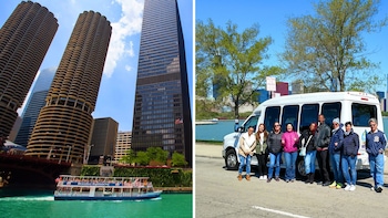 Minibus Sightseeing Tour with Chicago River Architecture Cruise