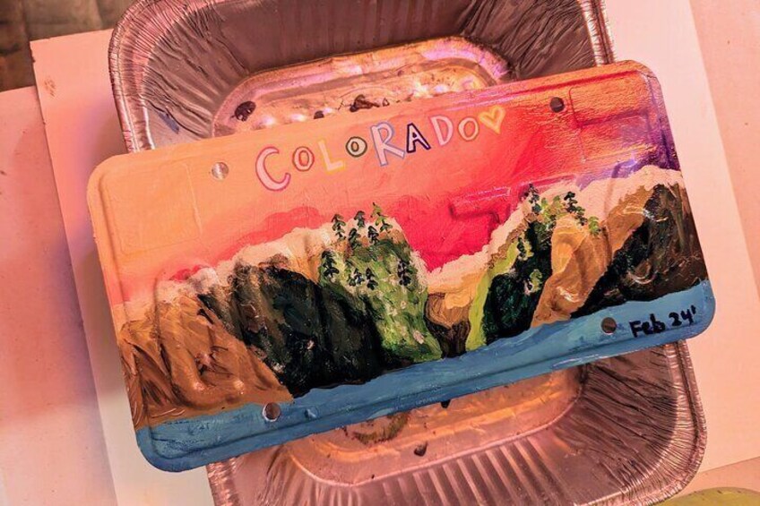 Colorado or Bust! Painted License Plate Class