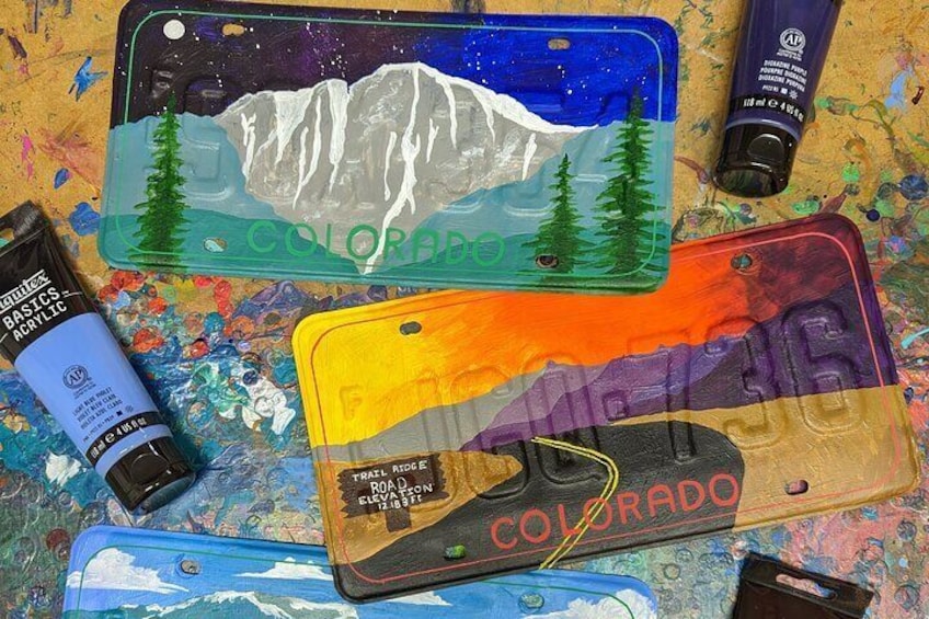 Colorado or Bust! Painted License Plate Class