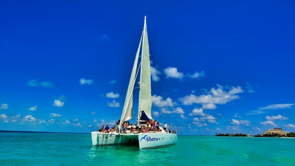 Isla Mujeres Catamaran Cruise with Snorkeling & Beach Club