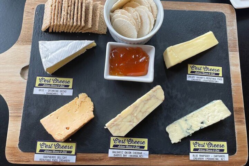 Five Cheese Platter at C'est Cheese, Featherston