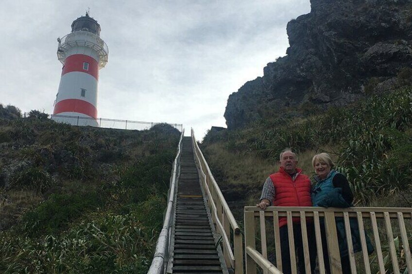 Guests at the half way point to the top - 253 steps.