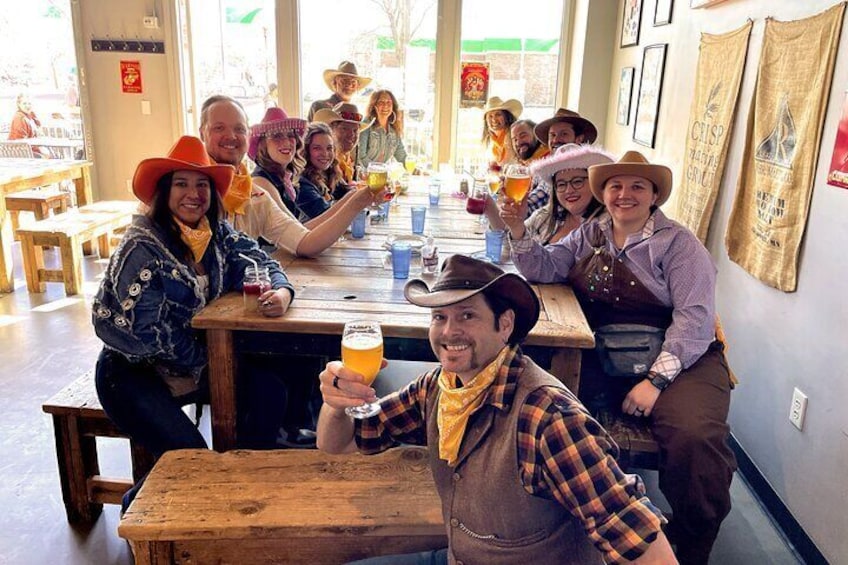 Cowgirl birthday party on a Wild West Pub Crawl!