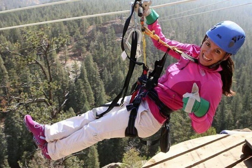 Woods Course Zipline Tour in Seven Falls