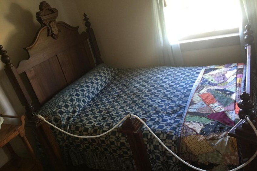 Booth’s bed at Dr. Mudd’s. 