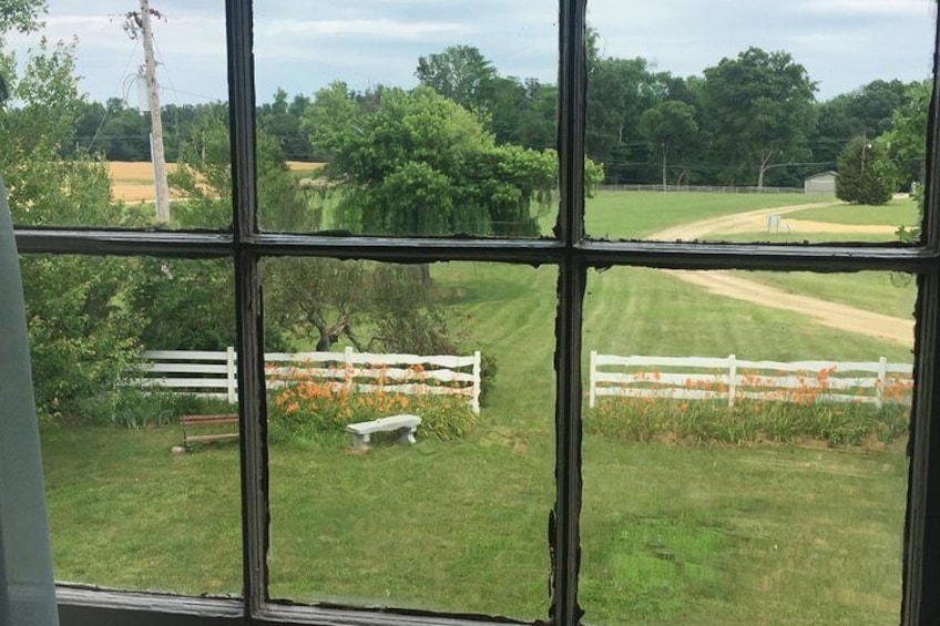 Booth’s view out from his bedside at Dr. Mudd’s home. 