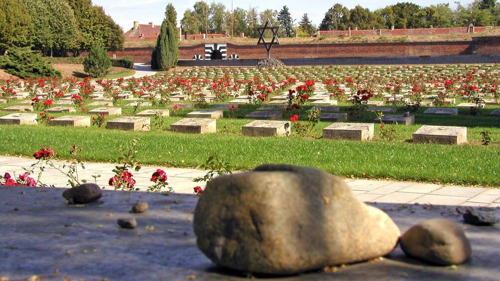 visiting a memorial in Prague