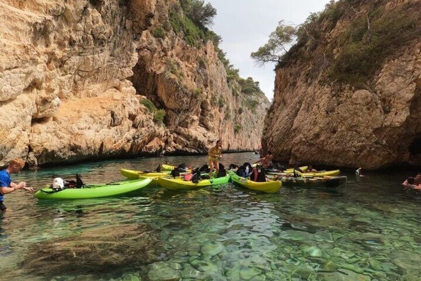  Kayak excursion in Jávea, Cala Granadella (Snorkeling) Caló, llop marí, ambolo