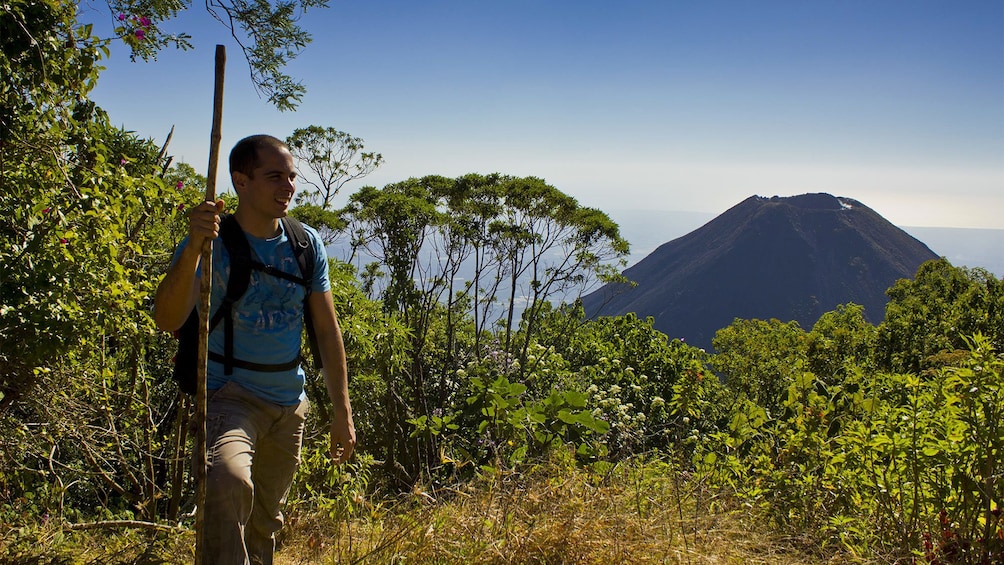 Man on the Ilamatepec Volcano Hiking Tour in El Salvador, Central America