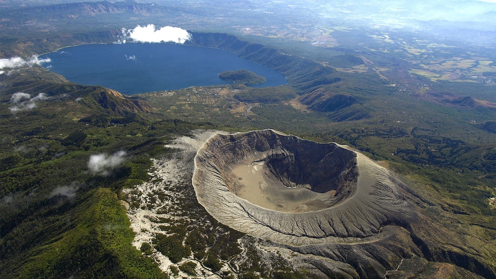 Aerial view of the Ilamatepec Volcano in El Salvador, Central America