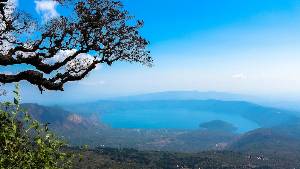 Beautiful blue landscape views on the Ilamatepec Volcano Hiking Tour in El Salvador, Central America