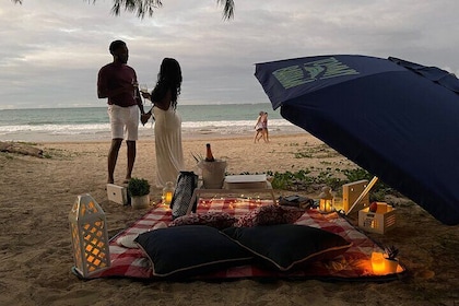 Private Romantic Beach Picnic at Sunset with Photos