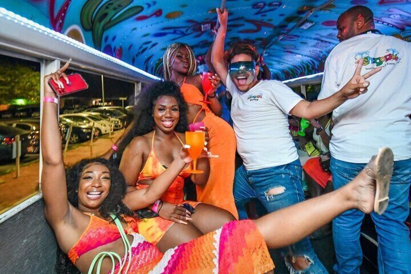 Nightlife Barhopping Tour with DJ and Dancing on Party Bus in Aruba