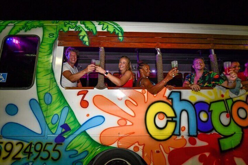 Nightlife Barhopping Tour with DJ and Dancing on Party Bus in Aruba