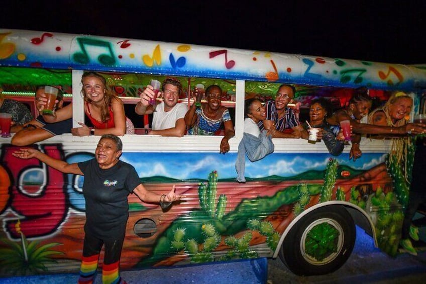 Nightlife Barhopping Tour with DJ and Dancing on Party Bus in Aruba