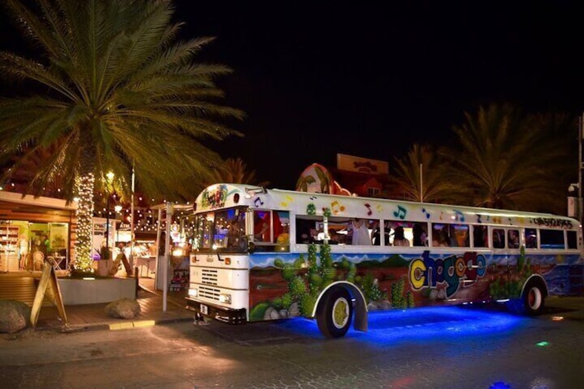 Nightlife Barhopping Tour with Dancing and Party Bus in Aruba