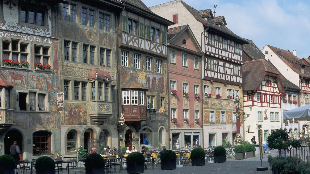 The buildings and streets of Stein am Rhein