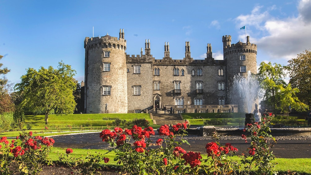 Beautiful garden view of Kilkenny Castle.