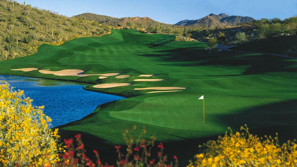 Beautiful landscape view of golf course.