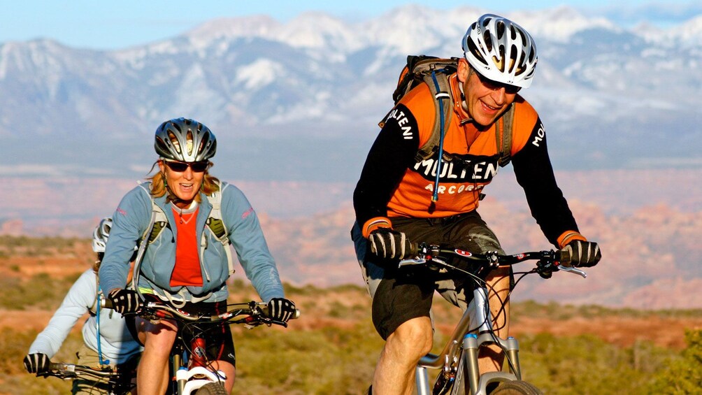 biking on a trail in Green River