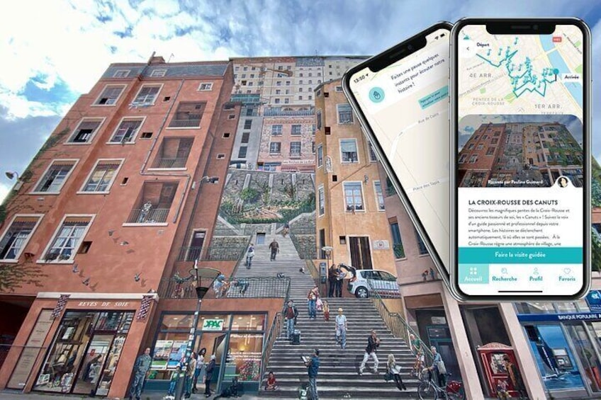 Gift card, 3 audio-guided tours of Lyon on smartphone
