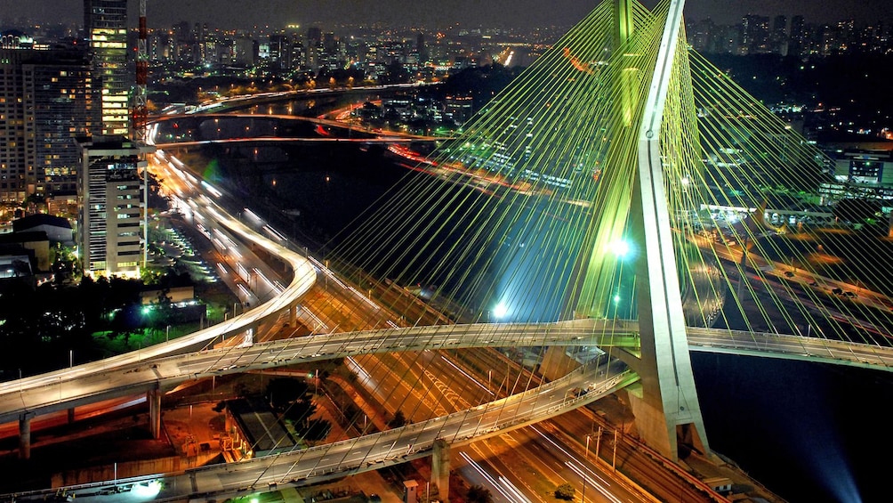Show item 2 of 4. well lit city bridge at night in Brazil