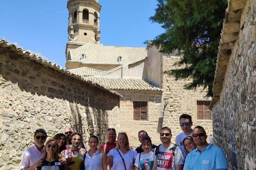 Baeza - through its narrow streets and in the background the Cathedral