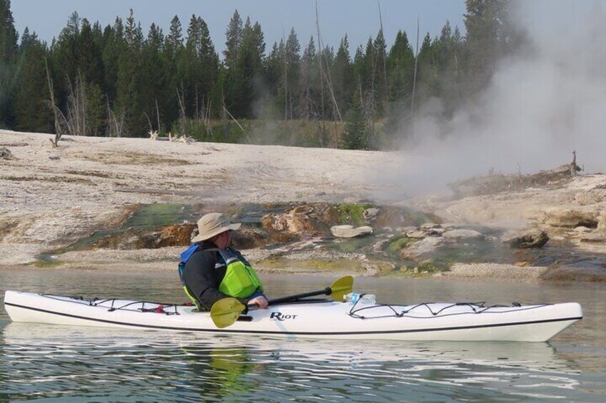 Geyser and hot spring on the shores of Yellowstone Lake.