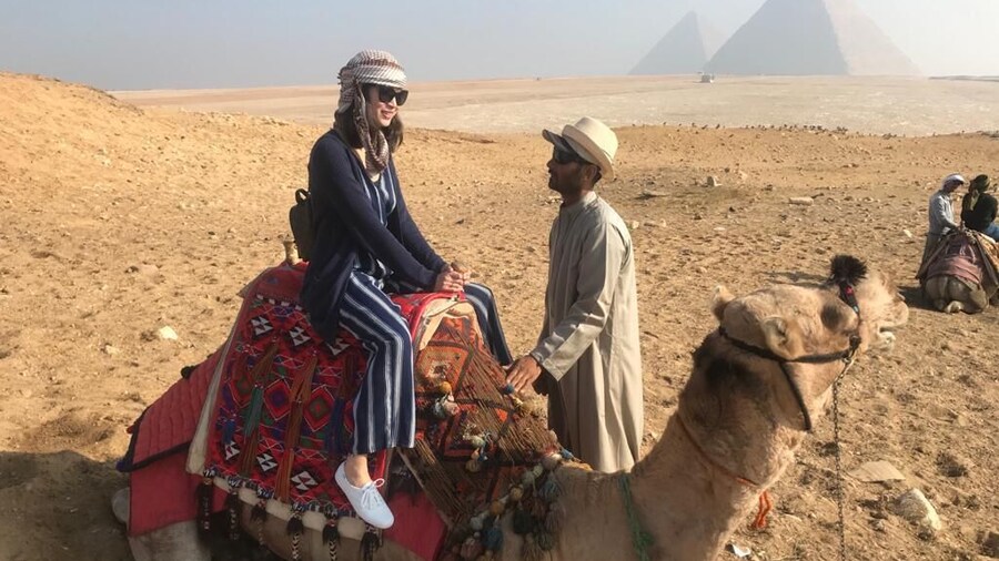 Camel Ride at the Sunset in Cairo